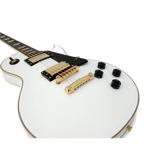 Chitarra Elettrica DIMAVERY LP-520 Bianco/Oro con Humbucker e Corpo LP