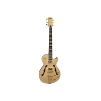 DIMAVERY LP-600 Chitarra Elettrica Semi-acustica con Humbucker e F-holes, Colore Naturale