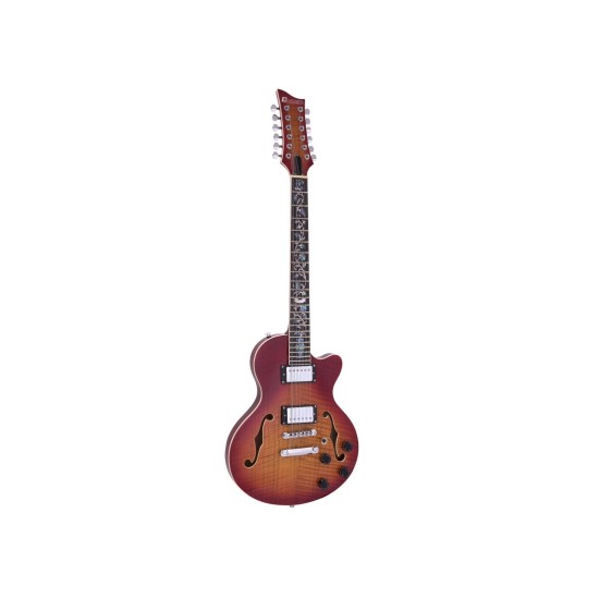 DIMAVERY LP-612 Chitarra Elettrica 12 Corde Sunburst, Progettata per Musicisti Destri