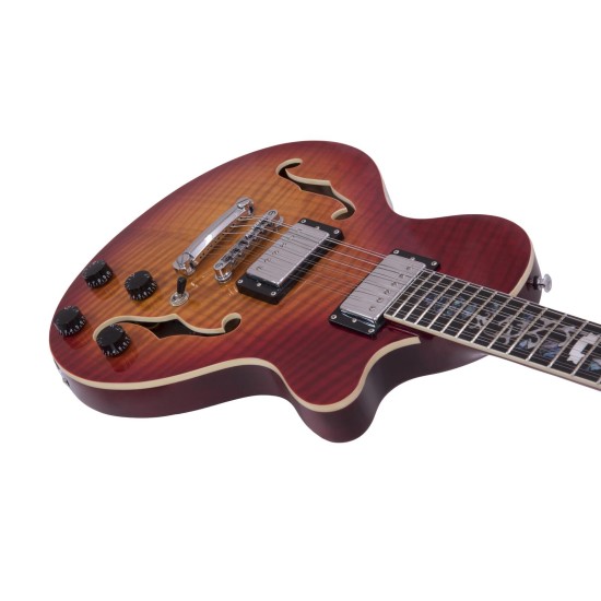 DIMAVERY LP-612 Chitarra Elettrica 12 Corde Sunburst, Progettata per Musicisti Destri
