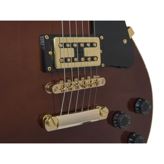 DIMAVERY LP-700 Chitarra Elettrica Honey Hi-Gloss con Humbucker | Strumento Musicale Professionale