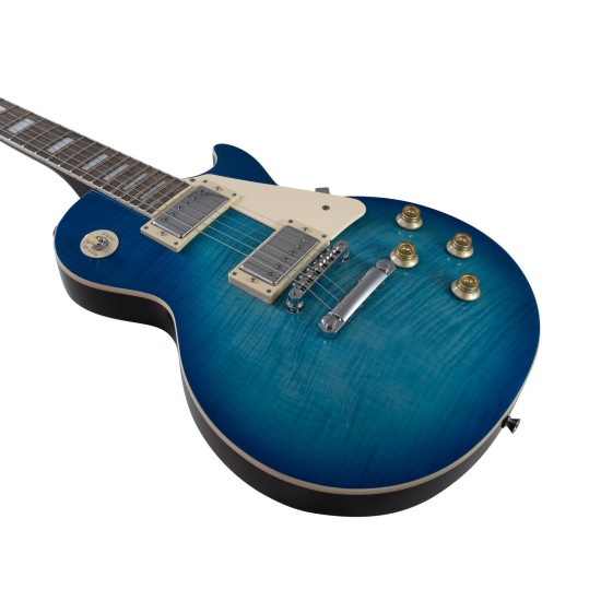 Chitarra Elettrica DIMAVERY LP-750 Faded Blueburst con Humbucker e Manico Mogano