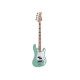 DIMAVERY PB-500 Basso Elettrico Vintage in Surfgreen - Trussrod a Doppia Azione e Corpo in Tiglio
