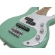 DIMAVERY PB-500 Basso Elettrico Vintage in Surfgreen - Trussrod a Doppia Azione e Corpo in Tiglio