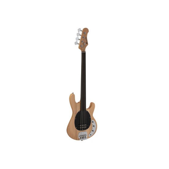 DIMAVERY MM-501 Basso Elettrico Fretless, Naturale 4/4 con Humbucker