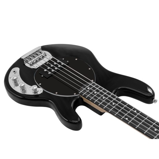 Basso Elettrico DIMAVERY MM-505 a 5 Corde, Nero, con Humbucker e Hardware Cromato