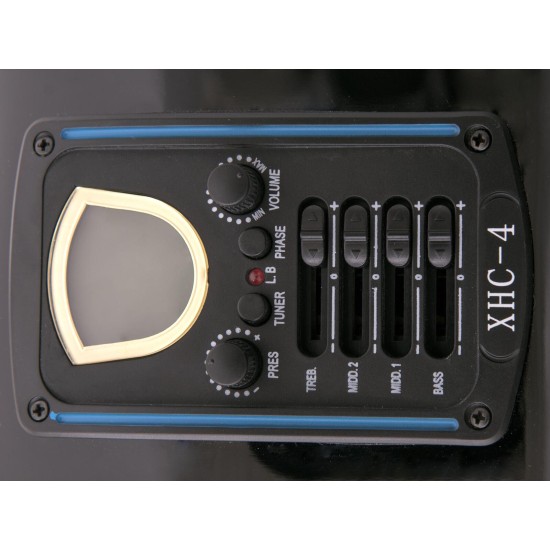 DIMAVERY DR-612 Chitarra Folk 12 Corde Nera con Preamplificatore e Accordatore