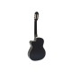 DIMAVERY CN-600E Chitarra Classica Elettrificata Nero, 4/4 Cutaway con Equalizzatore e Accessori