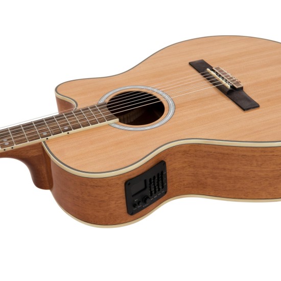 DIMAVERY CN-500 Chitarra Classica 4/4 Naturale con Equalizzatore a 3 Bande