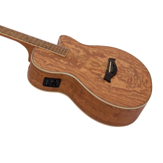 Chitarra Folk DIMAVERY SP-100 Naturale con Foro di Risonanza e Preamplificatore