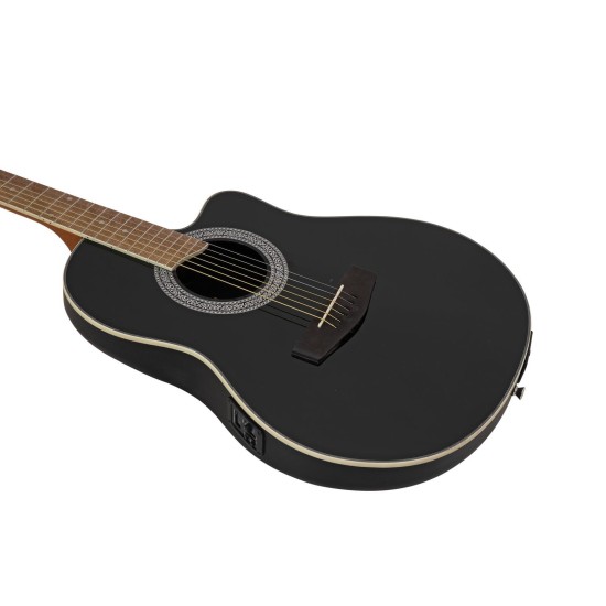 DIMAVERY RB-300 Chitarra Acustica con Pickup Piezoelettrico, Nero