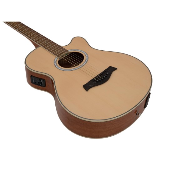DIMAVERY AW-400 Chitarra Folk Cutaway Naturale - Qualità Acustica Superiore