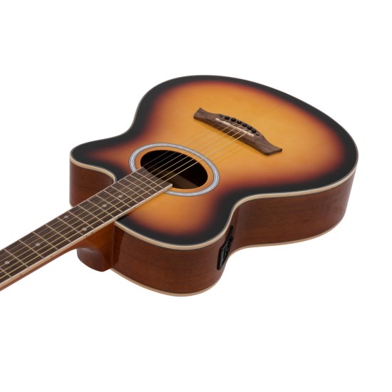 DIMAVERY AW-400 Chitarra Folk Cutaway Sunburst - Strumento Musicale Professionale