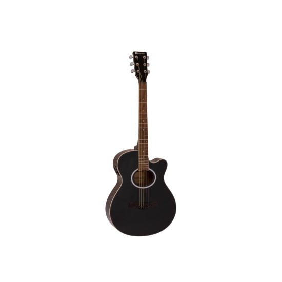 DIMAVERY AW-400 Chitarra Folk Nera con Cutaway e Accessori Inclusi