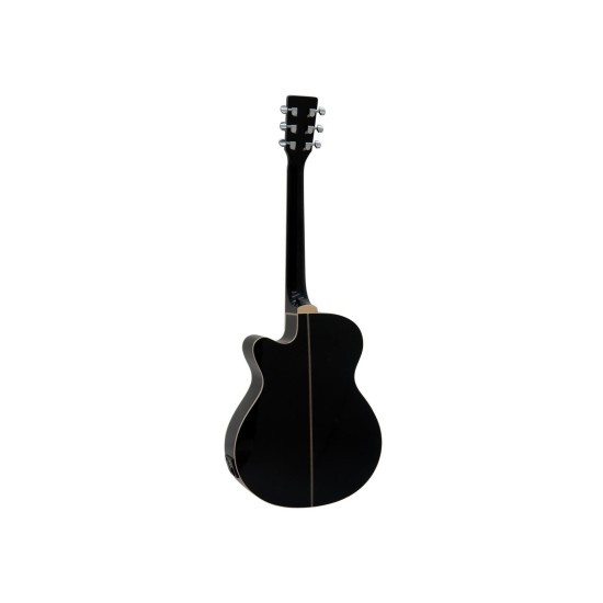 DIMAVERY AW-400 Chitarra Folk Nera con Cutaway e Accessori Inclusi