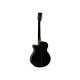 DIMAVERY AW-400 Chitarra Folk Nera con Cutaway e Accessori Inclusi