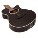 DIMAVERY AW-400 Chitarra Folk Nera con Cutaway e Accessori Inclusi
