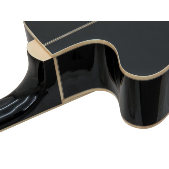 DIMAVERY AW-400 Chitarra Folk Nera con Cutaway e Accessori Inclusi