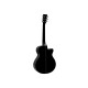 DIMAVERY AW-400 Chitarra Folk per Mancini, Cutaway, Nera Lucida