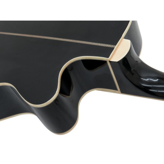 DIMAVERY AW-400 Chitarra Folk per Mancini, Cutaway, Nera Lucida