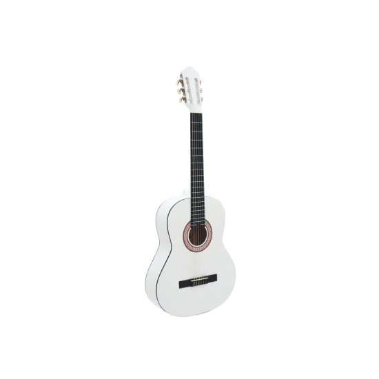 Chitarra Classica DIMAVERY AC-303 4/4 Bianca per Destrorsi con Accessori