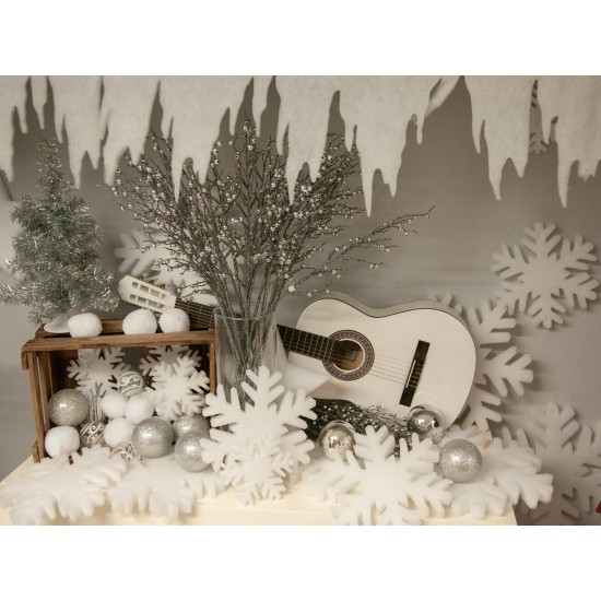 DIMAVERY AW-303 Chitarra Folk 4/4 Bianca con Accessori