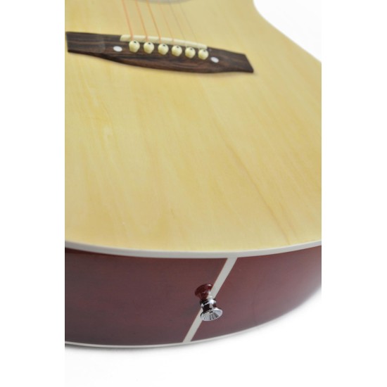Chitarra Folk DIMAVERY AW-303 4/4 Naturale con Accessori Inclusi