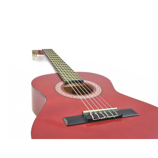 Chitarra Classica DIMAVERY AC-303 1/2 Rossa con Custodia e Accessori