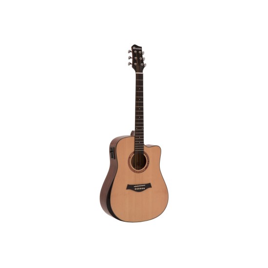 Chitarra Western DIMAVERY ASW-60 Grande Naturale con Corpo Massiccio e Top Solido