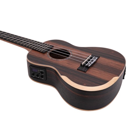 Ukulele da Concerto DIMAVERY UK-800 in Ebano con Pickup e Preamplificatore