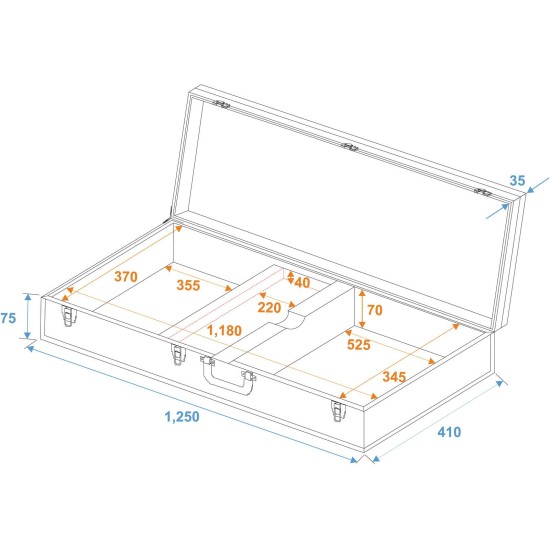 Custodia Rettangolare DIMAVERY per E-Bass in Legno Multistrato - Protezione Robusta