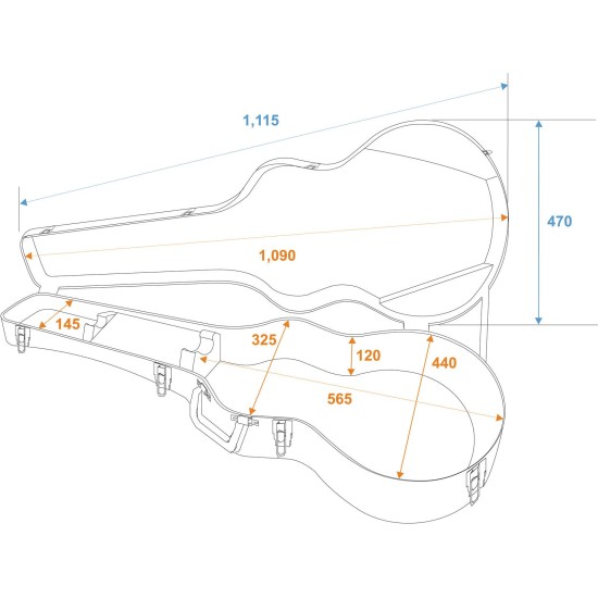 Custodia DIMAVERY ABS per Chitarra Acustica Jumbo - Design Robusto e Leggero