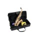 Sassofono Soprano Curvo Dimavery SP-20, Ottone Verniciato Oro, Con Sportello Hoch-Fis