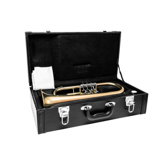 DIMAVERY FH-310D Flicorno Soprano B a Valvole Rotanti con Rivestimento Oro
