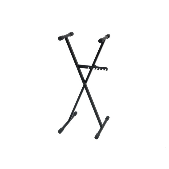 DIMAVERY SL-4 Supporto Stabile per Tastiera in Acciaio Nero - Alta Qualità Made in Europe