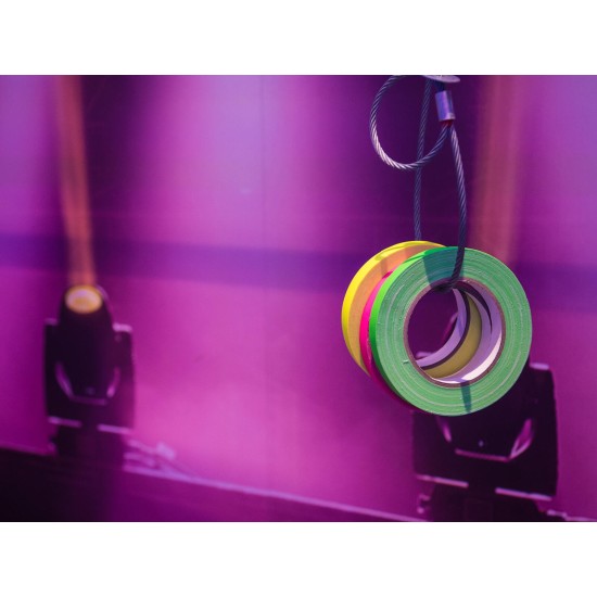 Nastro Gaffa Tape 19mm x 25m Giallo Fluo UV Attivo per Decorazioni e Marcature