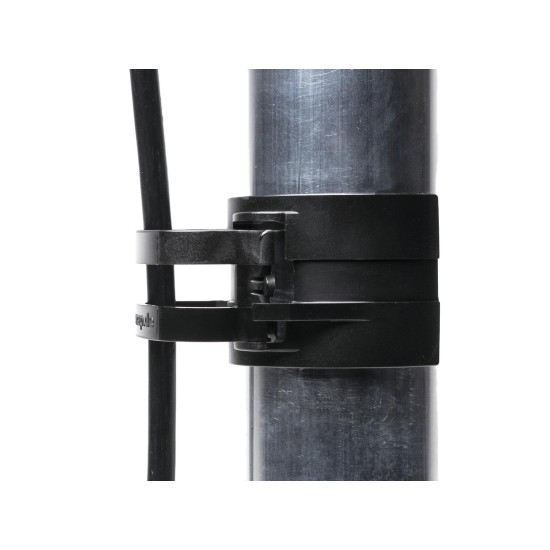 Morsetto di Fissaggio Nero Chiaro SNAP 4x per Gestione Cavi, Traverso 48-51 mm