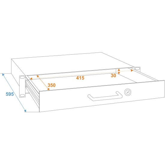 Cassetto Rack Omnitronic 1HU con Serratura per Attrezzature Audio e Luci