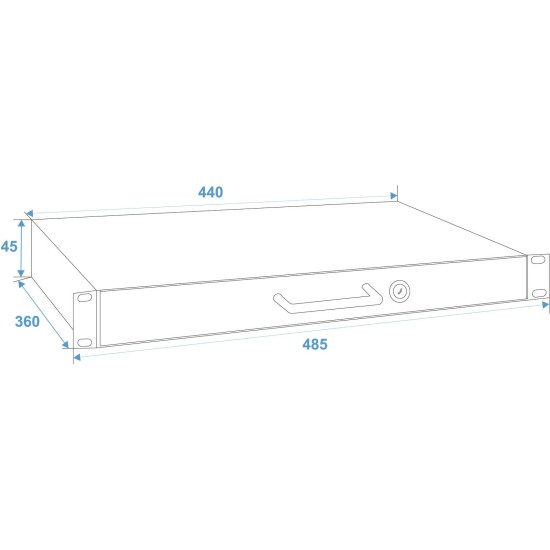 Cassetto Rack Omnitronic 1HU con Serratura per Attrezzature Audio e Luci