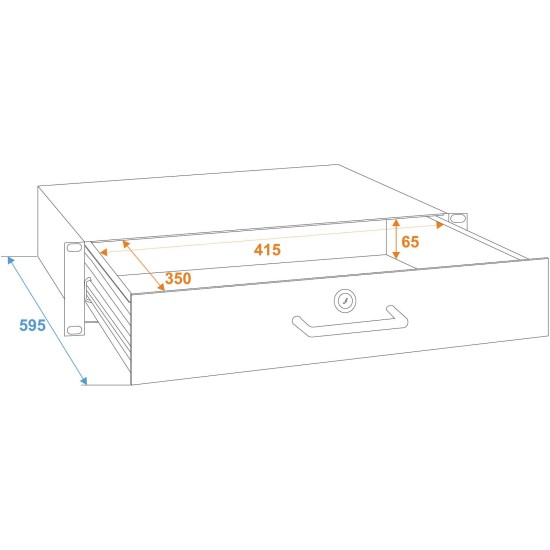 Cassetto Rack con Serratura Omnitronic 2U - Accessorio Professionale per Sistemi Audio