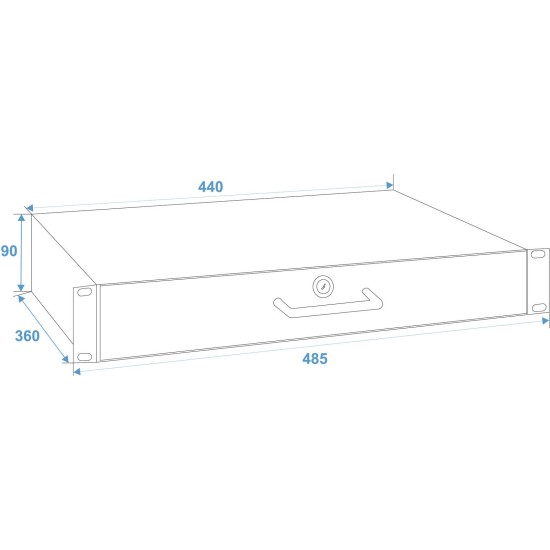 Cassetto Rack con Serratura Omnitronic 2U - Accessorio Professionale per Sistemi Audio