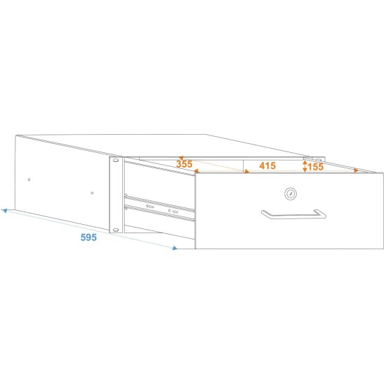 Cassetto Rack Omnitronic 4HU con Serratura per Sistemi Audio e Illuminazione 19