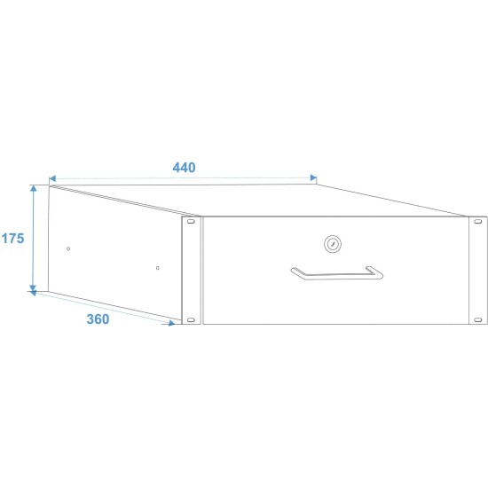 Cassetto Rack Omnitronic 4HU con Serratura per Sistemi Audio e Illuminazione 19