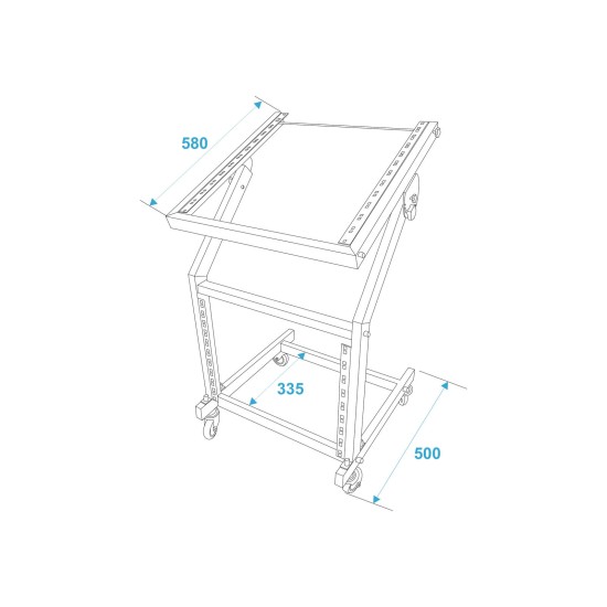 Rack Stand Regolabile 12U/10U con Ruote - Soluzione Robusta per Installazioni Fisse
