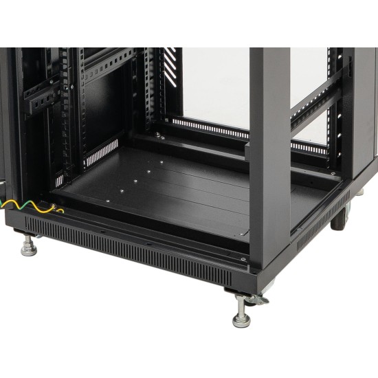 ROADINGER SSC-16 Armadio in Acciaio con Porta in Vetro 16U - Cabinet per Rack Professionale