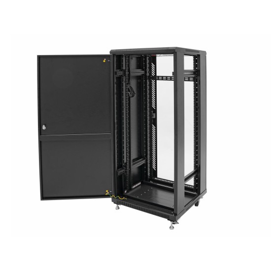 Armadio in Acciaio ROADINGER SSC-20 con Porta in Vetro 20U e Ventola di Raffreddamento