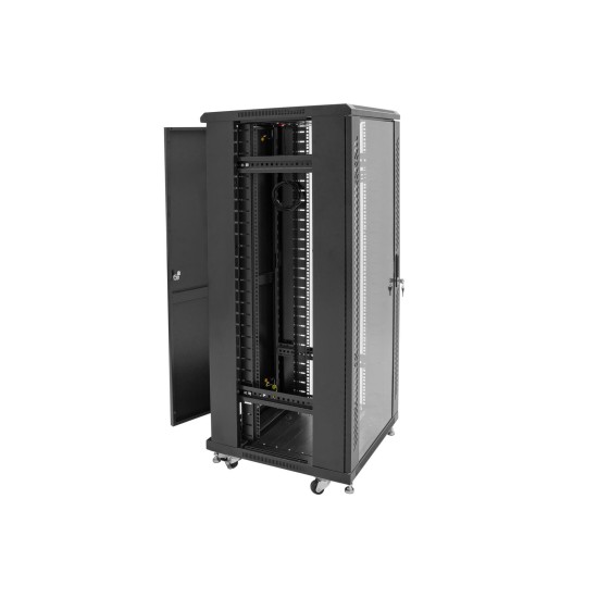 ROADINGER SSC-24 Armadio in Acciaio con Porta in Vetro 24U - Progettato per Sicurezza e Raffreddamento Efficiente