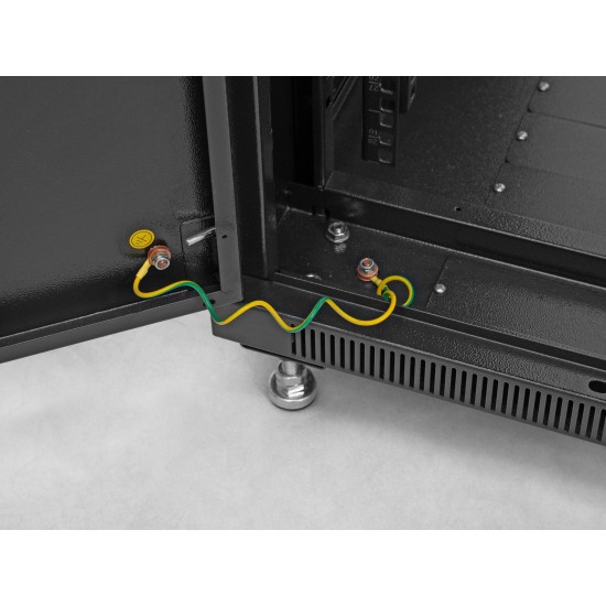 ROADINGER SSC-24 Armadio in Acciaio con Porta in Vetro 24U - Progettato per Sicurezza e Raffreddamento Efficiente
