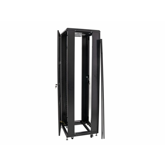 Armadio in Acciaio ROADINGER SSC-28 con Porta in Vetro 28U - Sicurezza e Ventilazione Integrata