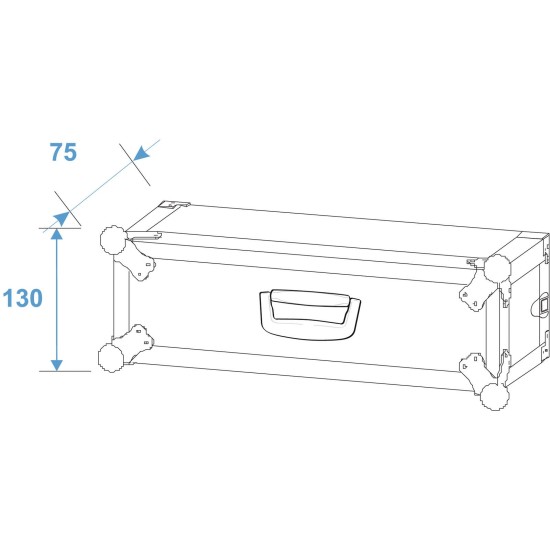 ROADINGER Rack per Effetti Pro, 2U, Profondità 24 cm, Nero - Custodia Alta Resistenza per Dispositivi 19